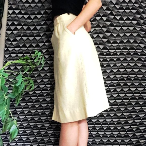 vtg Linen A-line skirt - Picture 3 of 14